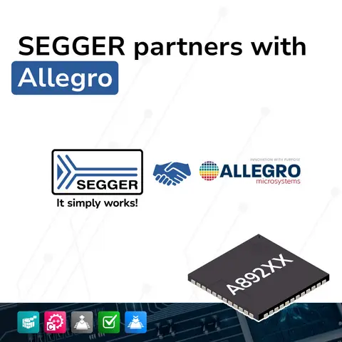 PR Graphic: SEGGER/Allegro logos  SEGGER and Allegro logos with chip