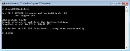 emLIB CRCValidate Screen