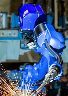 Welding robot in action