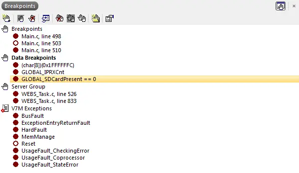 embedded studio breakpoints