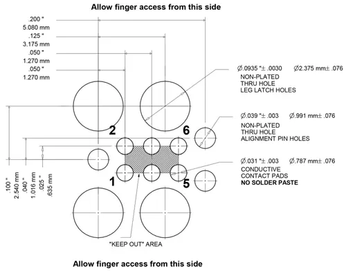 6-Pin Needle Adapter Footprint