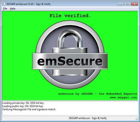 emsecure sign verify file verfied