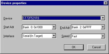 flasher st7 device properties