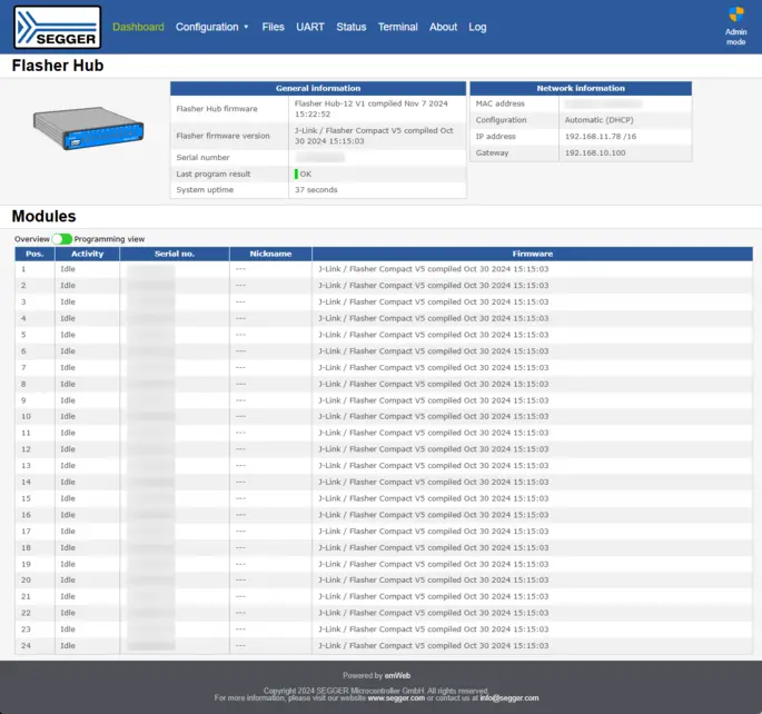 Web Server Device Information Flasher Hub-12