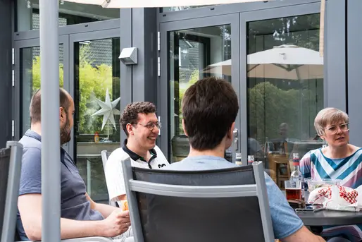 Lunch break on the spacious terrace