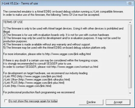 jlink-edbg-lic-dialog