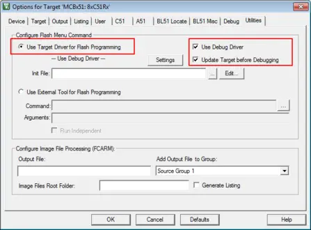 PK51 Utilities Settings