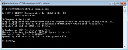 emLIB CRC Augment File Screen