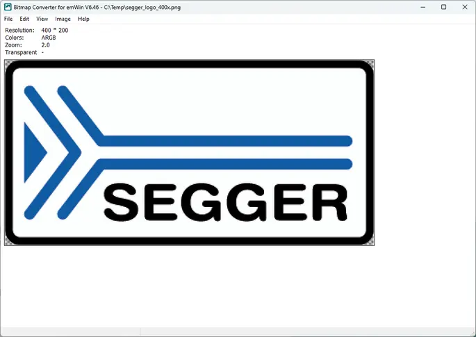 Bitmap Converter showing the SEGGER logo