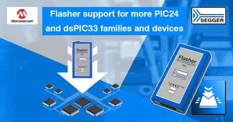 News graphic: Flasher support PIC24 and dsPIC33