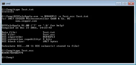 emLIB ECCCAlcApply CalcScreenshot