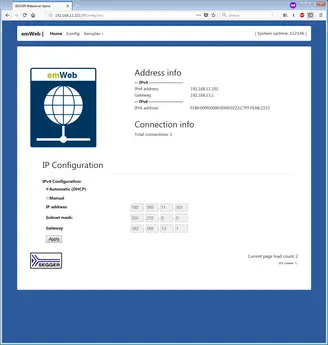 Embedded Web Server SSE - Configuration