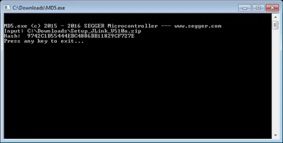 SEGGER Free Utilities - md5