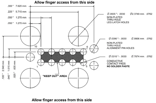 10-Pin Needle Adapter Footprint