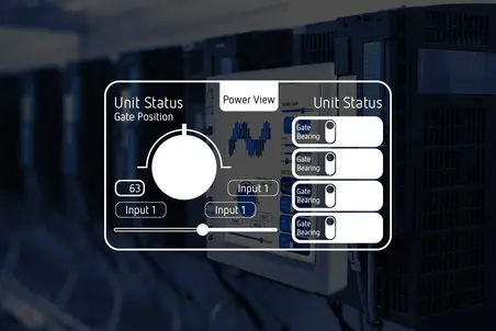 Use case image for emWin used on industrial control systems showing a GUI for interactive operator panels