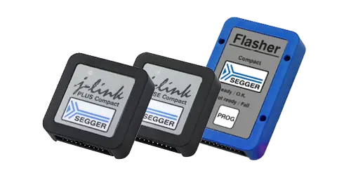 Three compact versions of Flasher and J-Link