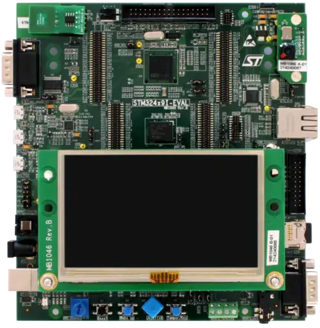 Eval board ST STM32F429I-Eval Product image of the eval board ST STM32F429I-Eval