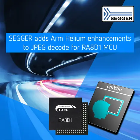 PR graphic: Helium extension for Renesas RA8D1 MCU