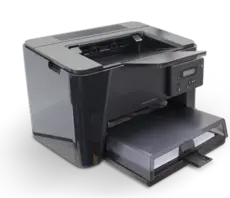 black printer with paper tray