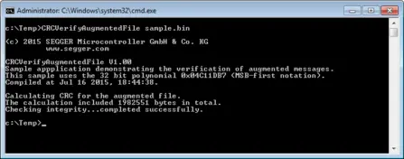 emLIB CRC Verify Augmented File Screen