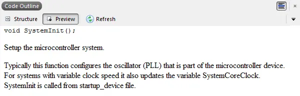 embedded studio code outline preview