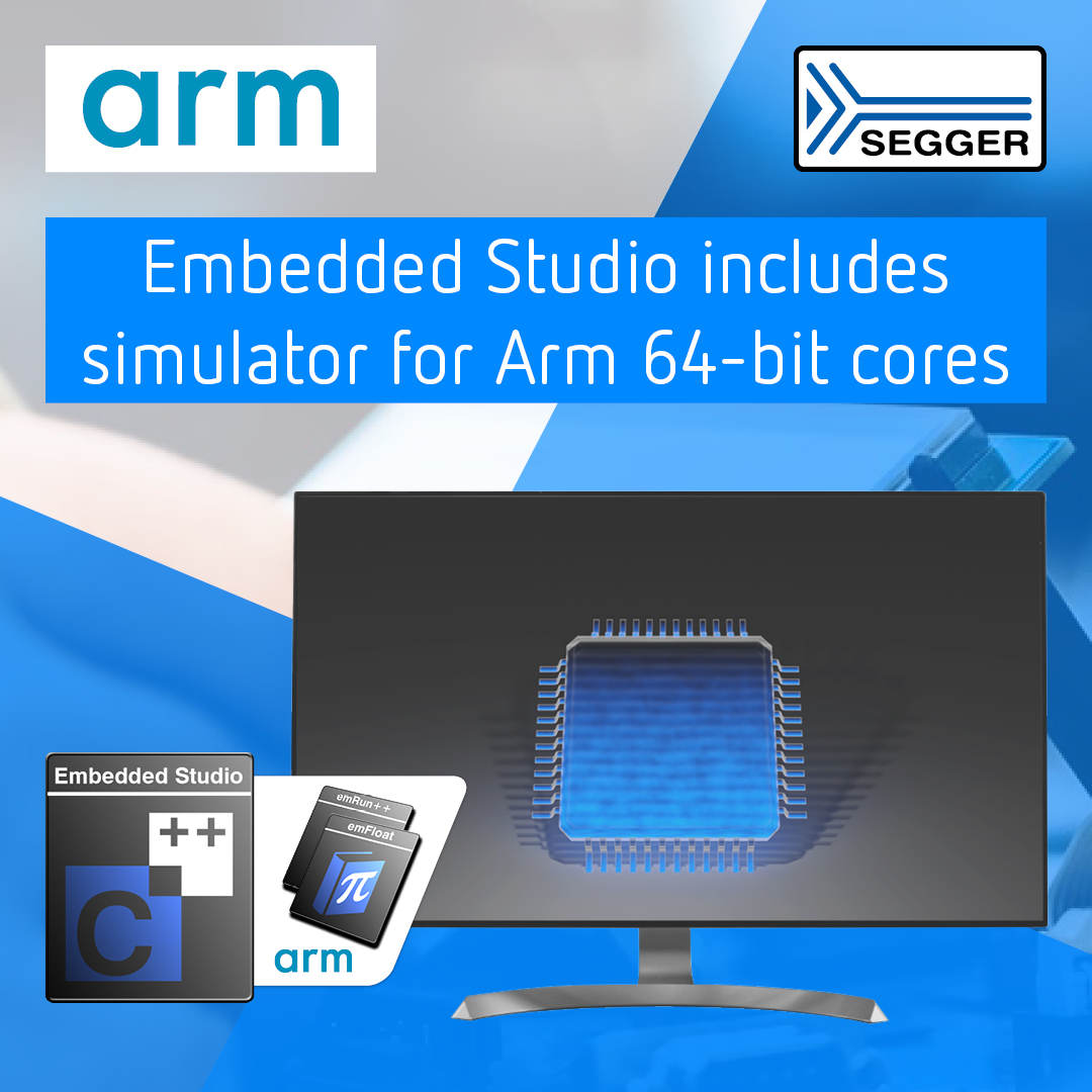 Segger Embedded Studio中增加了arm64模拟器